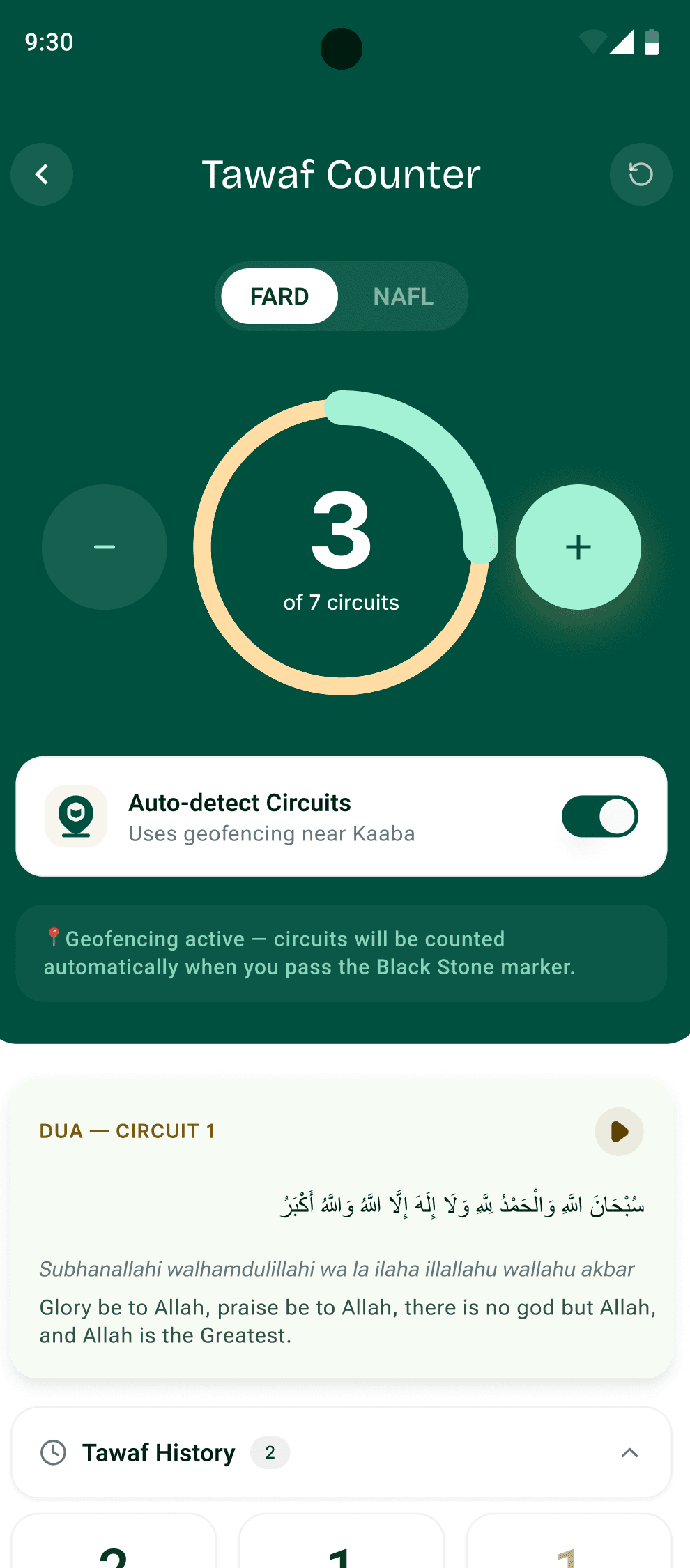 Automatic Tawaf counter